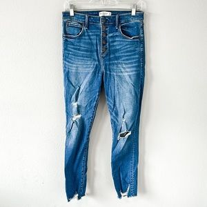 Abercrombie & Fitch The Super Skinny Ankle High Rise Distressed Jeans 29/8 L